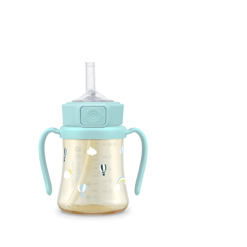 Grosmimi PPSU Sky Balloon Weighted Straw Cup 2.0 200ml - Creamy Blue - Princess and the Pea Boutique