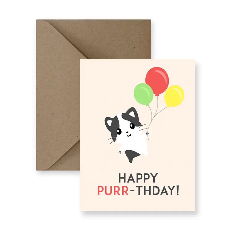 Happy Purr-Thday Birthday Card - Princess and the Pea Boutique