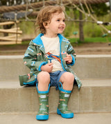 Hatley Boys Big Trucks Rain Boots with Handles - Princess and the Pea Boutique