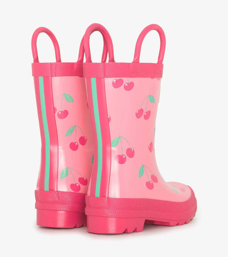 Hatley Girls Cherries Rain Boots with Handles - Princess and the Pea Boutique