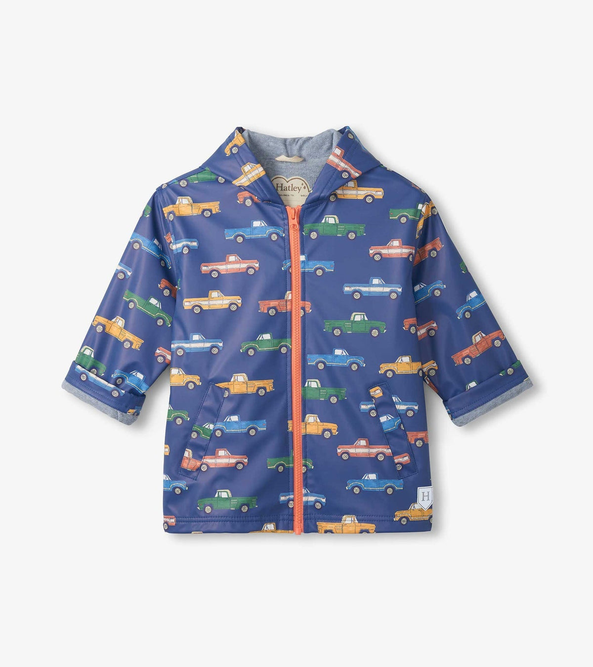 Hatley Trucks Zip - Up Rain Jacket - Princess and the Pea Boutique