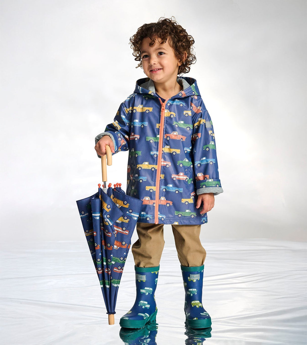 Hatley Trucks Zip - Up Rain Jacket - Princess and the Pea Boutique