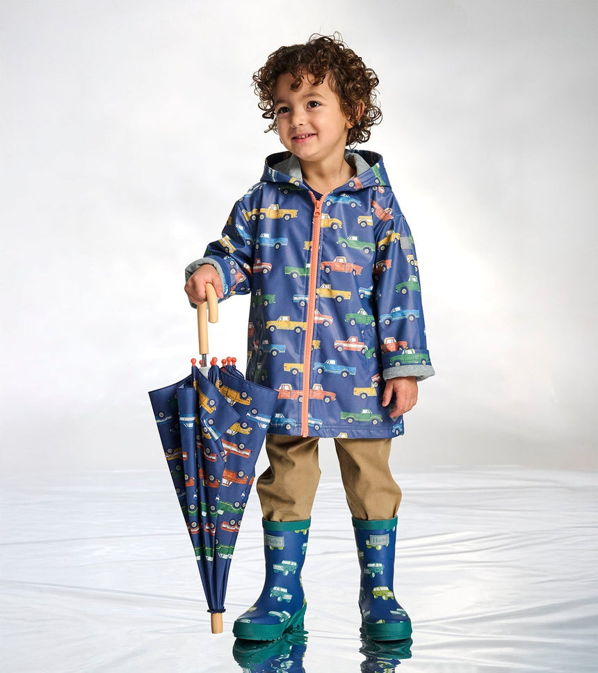 Hatley Trucks Zip - Up Rain Jacket - Princess and the Pea Boutique