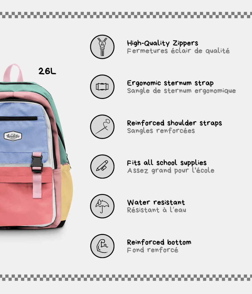 Headster Kids Colorblock 26L Backpack - Fruit Salad - Princess and the Pea Boutique
