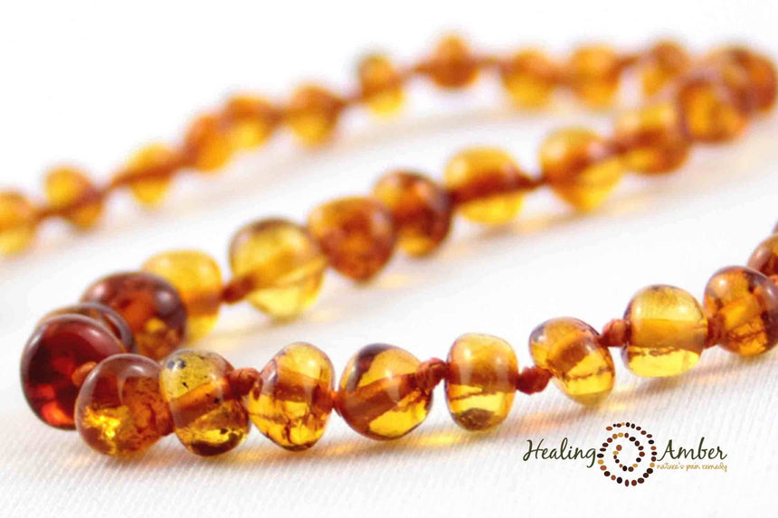 Healing Amber Baby Necklace Caramel - 11 inch - Princess and the Pea Boutique
