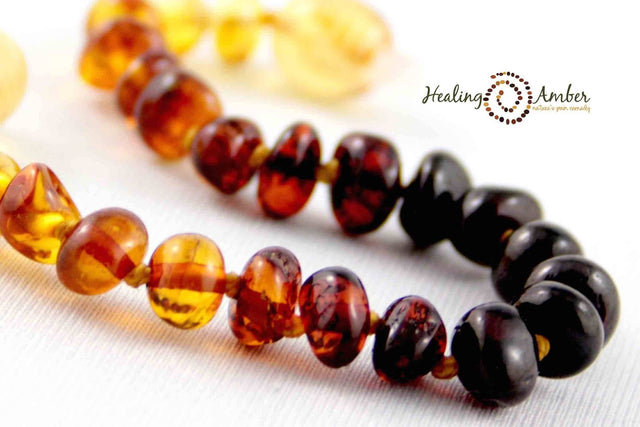Healing Amber Baby Necklace Rainbow - 13 inch - Princess and the Pea Boutique