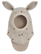 Huttelihut Balaclava Ears Emb. Wool - Sand Melange