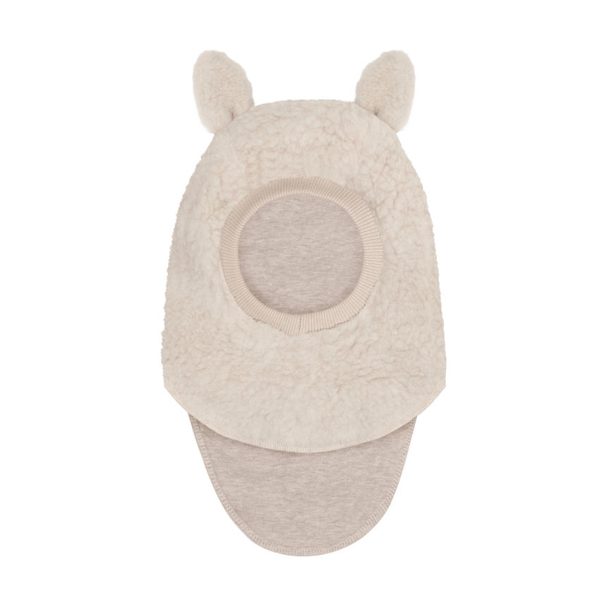 Huttelihut Balaclava Ears Wool Teddy - Cement - Princess and the Pea Boutique