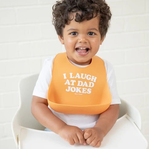 I Laugh at Dad Jokes Wonder Bib - Princess and the Pea Boutique