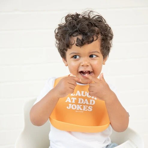 I Laugh at Dad Jokes Wonder Bib - Princess and the Pea Boutique