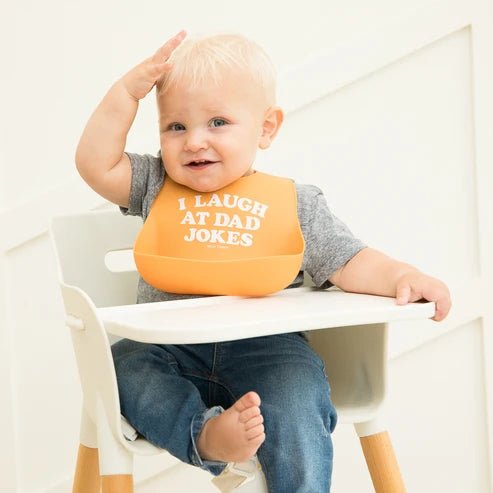 I Laugh at Dad Jokes Wonder Bib - Princess and the Pea Boutique
