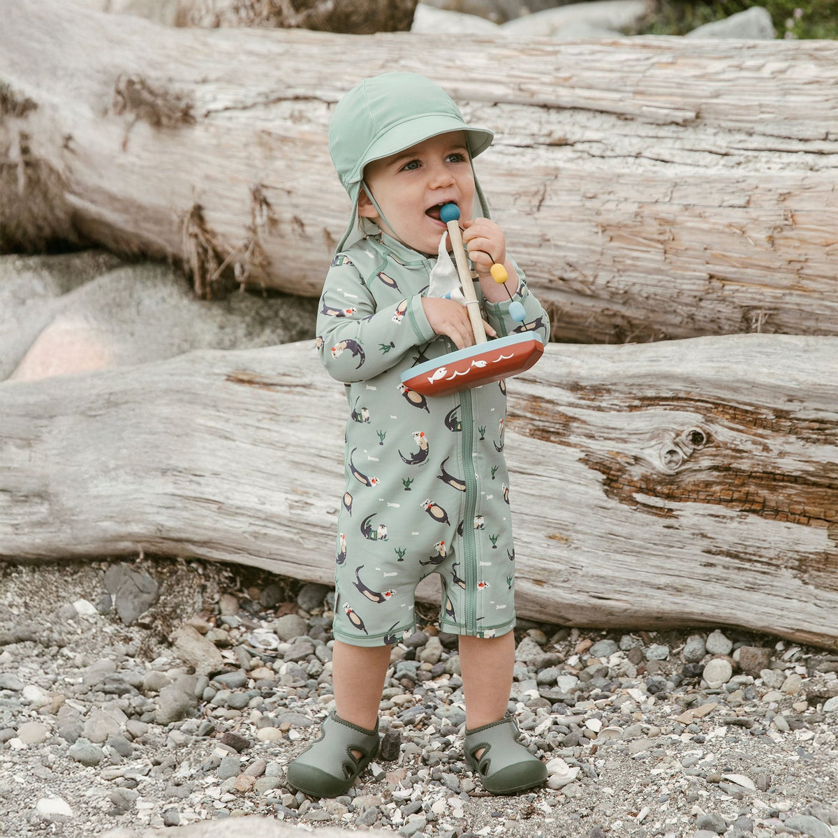 Jan N Jul Kids One Piece UV Sun Suit - Otter - Princess and the Pea Boutique