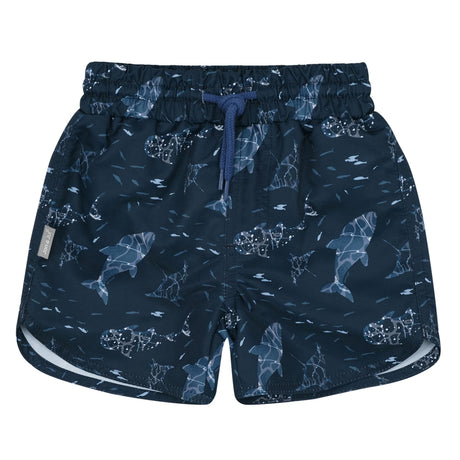 Jan N Jul Kids UV Swim Shorts - Navy Whale Play - Princess and the Pea Boutique