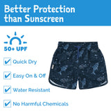 Jan N Jul Kids UV Swim Shorts - Navy Whale Play - Princess and the Pea Boutique