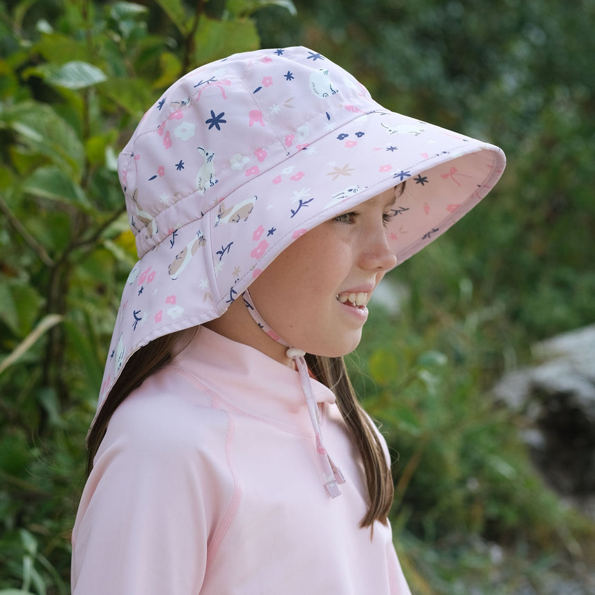 Jan N Jul Kids Water Repellent Xplorer Hats - Bunny Flowers - Princess and the Pea Boutique