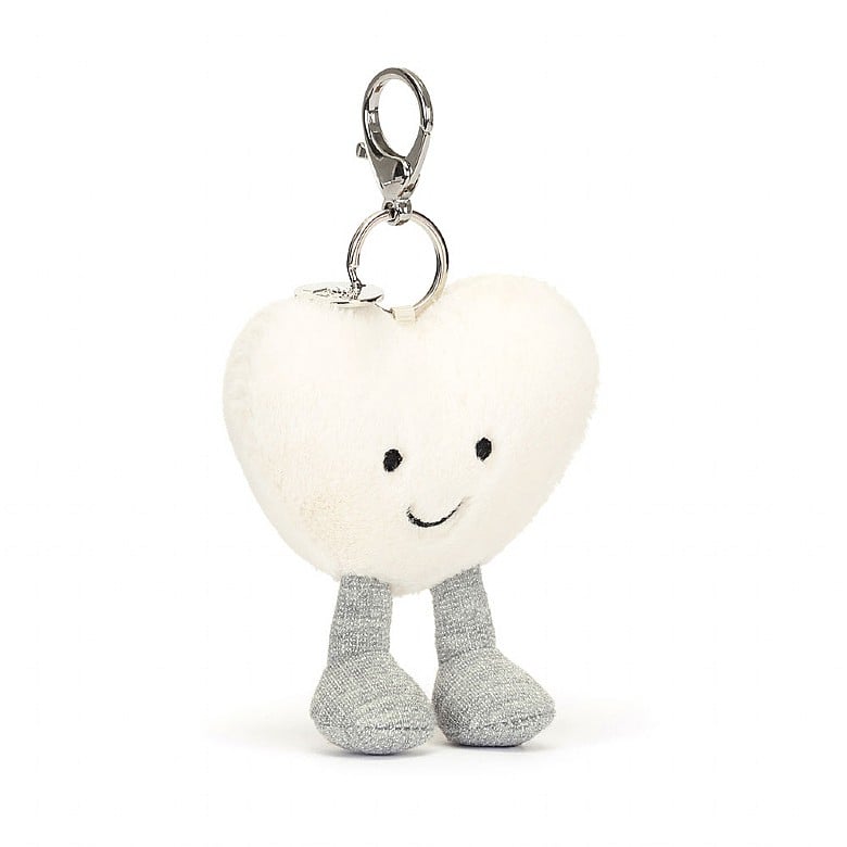 Jellycat Amuseable Cream Heart Bag Charm - Princess and the Pea Boutique