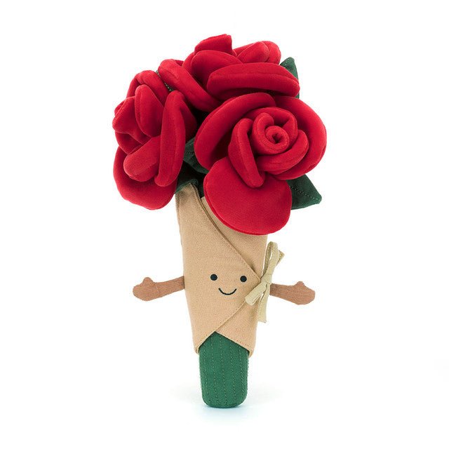 ジェリーキャット ローズ花　Rose Bouquet Jellycat Amuseables Rose Bouquet – Princess and the Pea Boutique