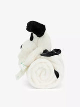 Jellycat Bashful Black & Cream Puppy Blankie - Princess and the Pea