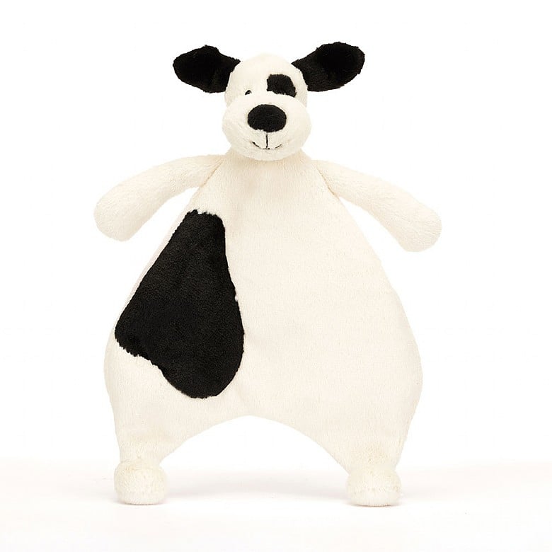 Jellycat Bashful Black & Cream Puppy Comforter - Princess and the Pea