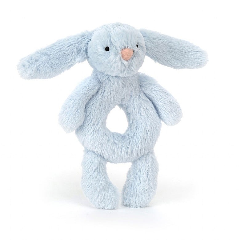 Jellycat Bashful Blue Bunny Ring Rattle - Princess and the Pea