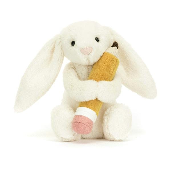 Jellycat Bashful Bunny with Pencil - Princess and the Pea Boutique