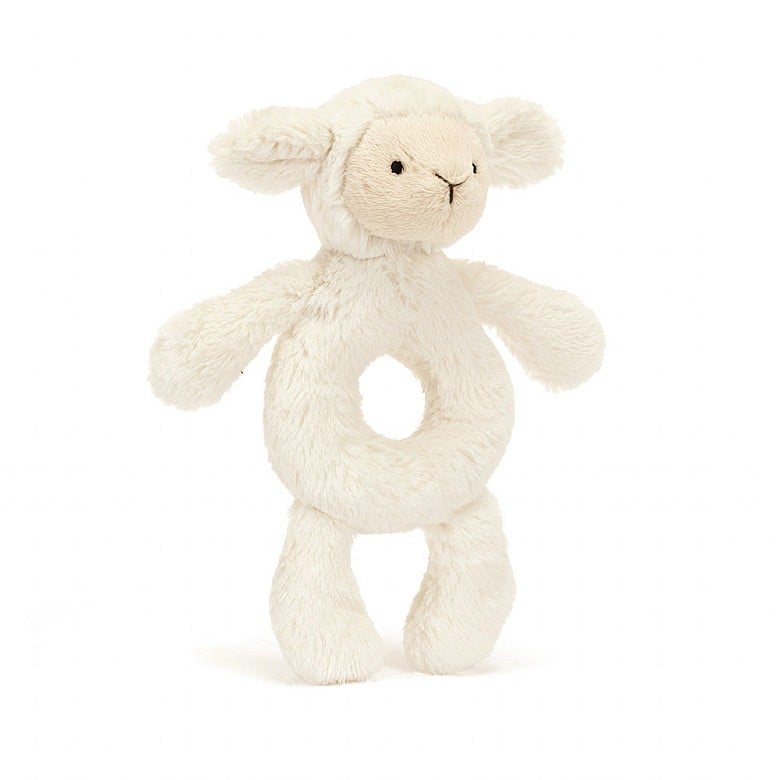 Jellycat Bashful Lamb Ring Rattle - Princess and the Pea