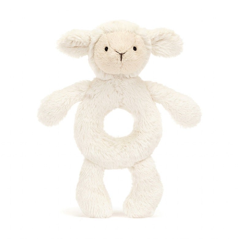 Jellycat Bashful Lamb Ring Rattle - Princess and the Pea