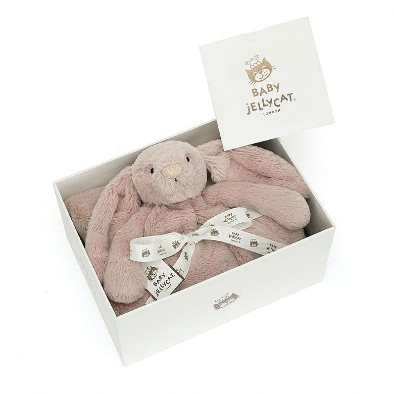 Jellycat Bashful Luxe Bunny Rosa Blankie - Princess and the Pea