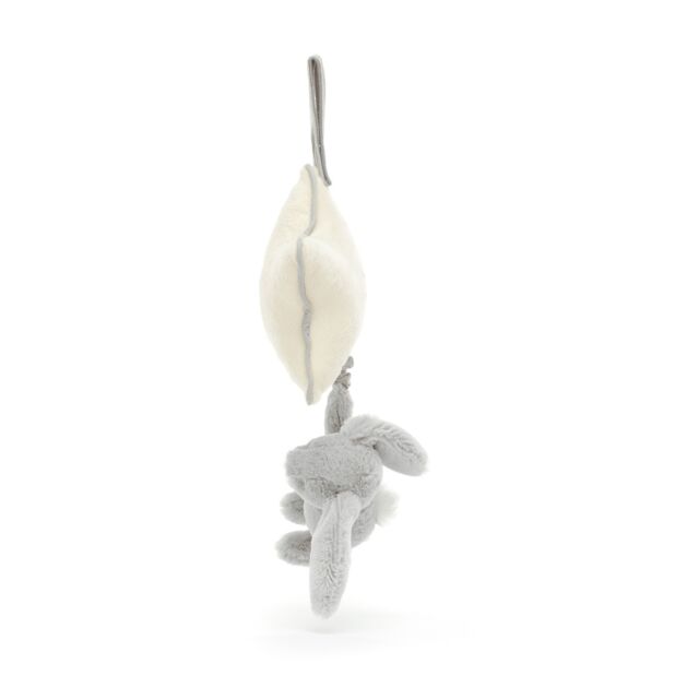 Jellycat Bashful Silver Bunny Musical Pull - Princess and the Pea