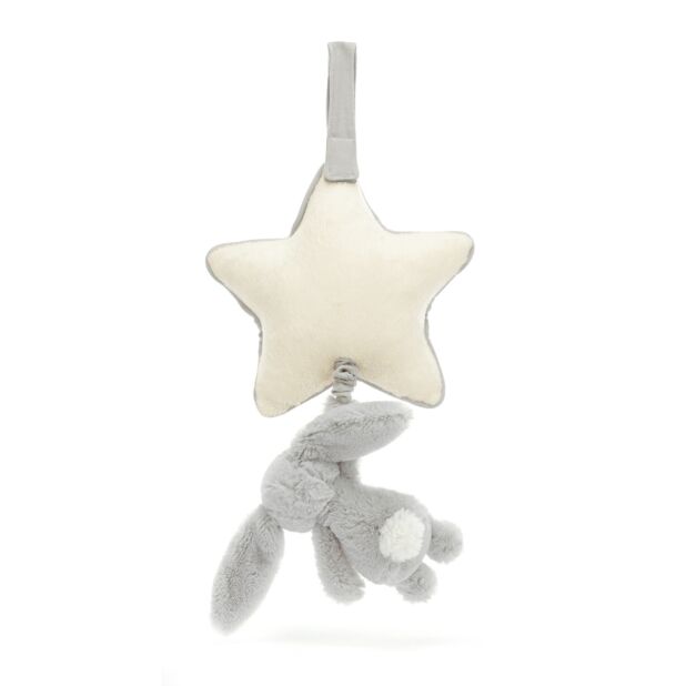 Jellycat Bashful Silver Bunny Musical Pull - Princess and the Pea