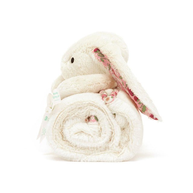 Jellycat Blossom Cream Bunny 'Berry' Blankie - Princess and the Pea Boutique