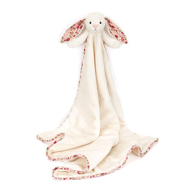 Jellycat Blossom Cream Bunny 'Berry' Blankie - Princess and the Pea Boutique