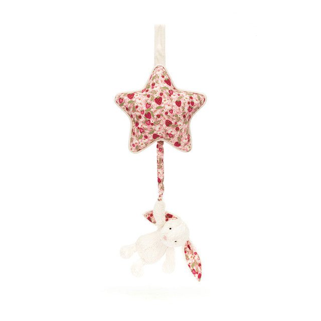 Jellycat Blossom Cream Bunny 'Berry' Musical Pull - Princess and the Pea Boutique