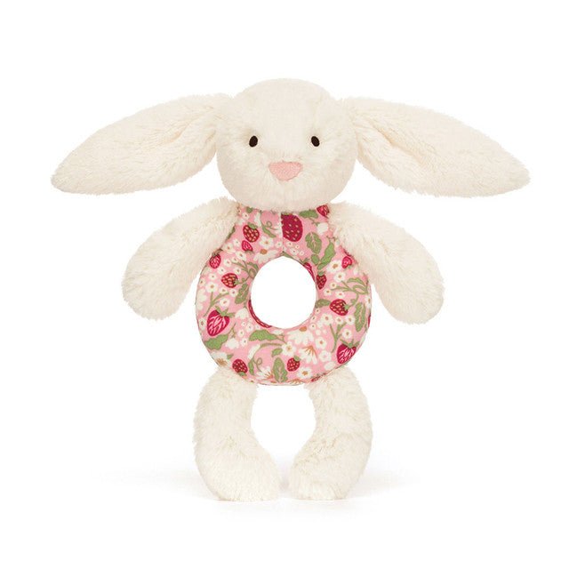 Jellycat Blossom Cream Bunny 'Berry' Ring Rattle - Princess and the Pea Boutique