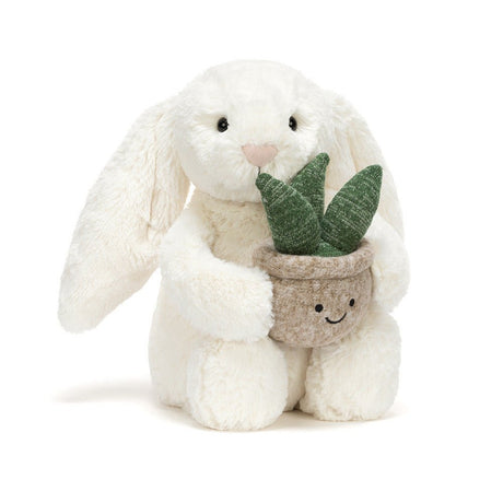 Jellycat Cream Bunny with Plant - Princess and the Pea Boutique