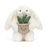 Jellycat Cream Bunny with Plant - Princess and the Pea Boutique