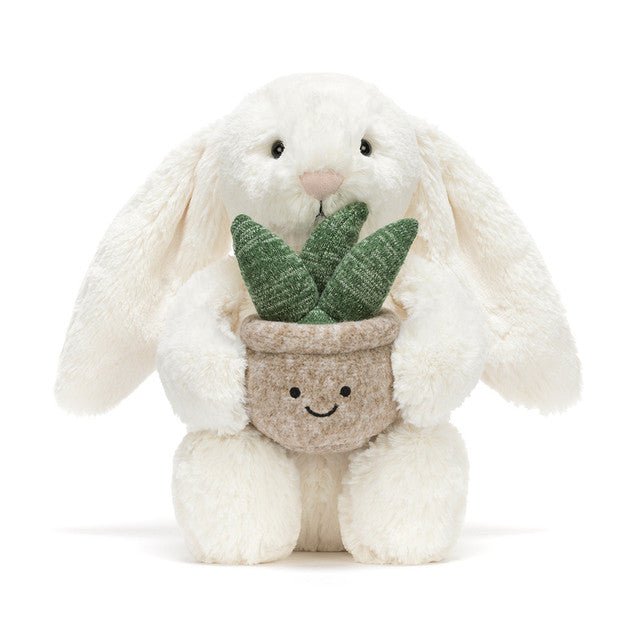 Jellycat Cream Bunny with Plant - Princess and the Pea Boutique