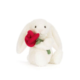 Jellycat Cream Bunny with Rose - Princess and the Pea Boutique
