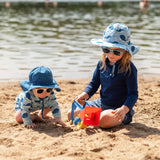 Kids Cotton Floppy Hats - Blue Whale - Princess and the Pea Boutique