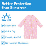 Kids One Piece UV Sun Suit - Pink Daisy - Princess and the Pea Boutique