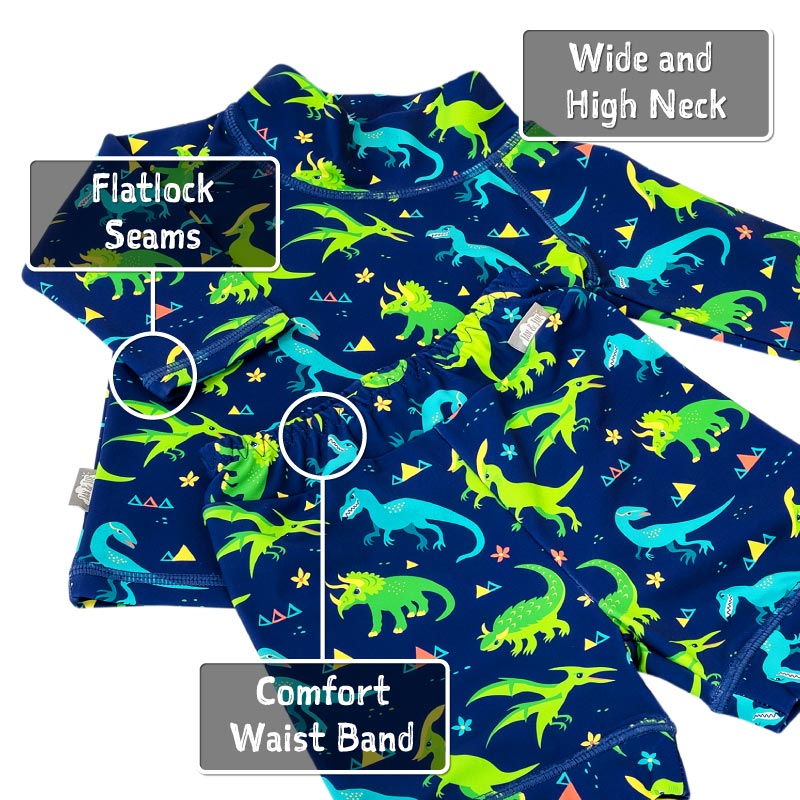 Kids UV Rashguard Set | Dinoland - Princess and the Pea Boutique