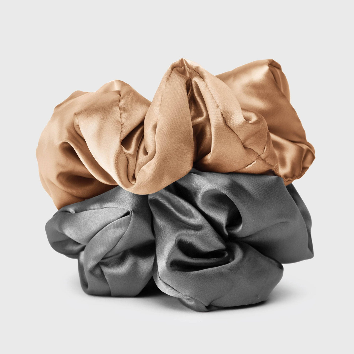 Kitsch Satin Sleep Pillow Scrunchies - Charcoal/Gold - Princess and the Pea Boutique