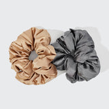 Kitsch Satin Sleep Pillow Scrunchies - Charcoal/Gold - Princess and the Pea Boutique