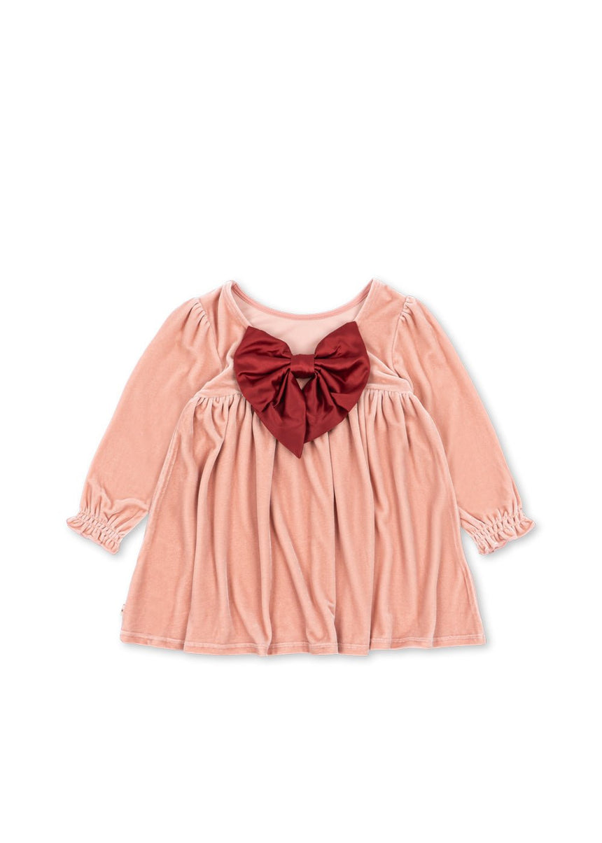 Konges Slojd Gia Bow Dress Grs - Mellow Rose - Princess and the Pea Boutique