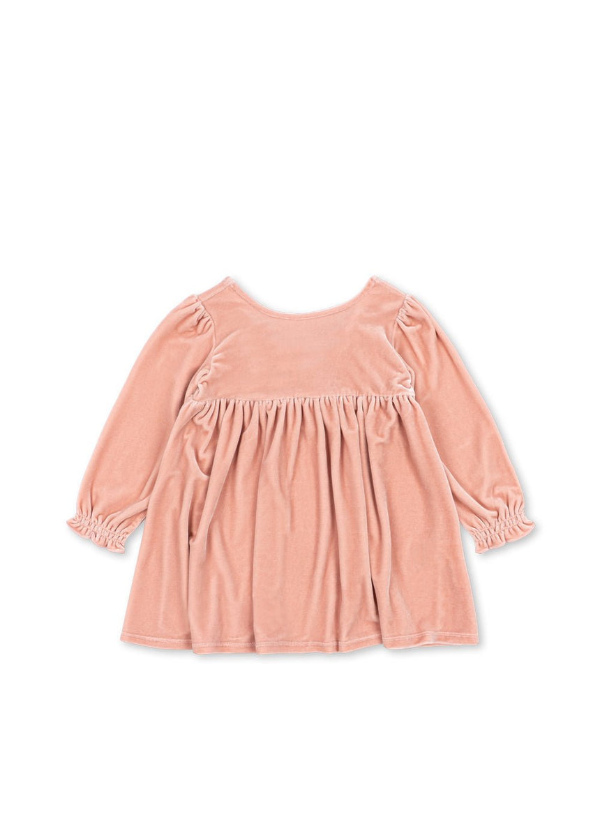 Konges Slojd Gia Bow Dress Grs - Mellow Rose - Princess and the Pea Boutique
