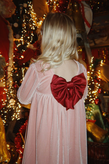 Konges Slojd Gia Bow Dress Grs - Mellow Rose - Princess and the Pea Boutique