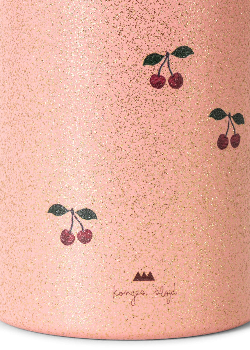 Konges Slojd Glitter Thermo Bottle - Cherry Glitter - Princess and the Pea Boutique