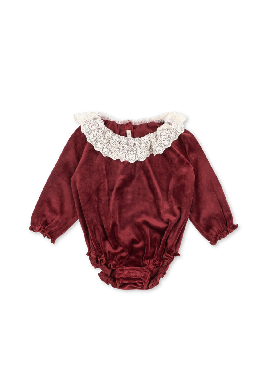 Konges Slojd Venola Romper - Red Dahlia - Princess and the Pea Boutique