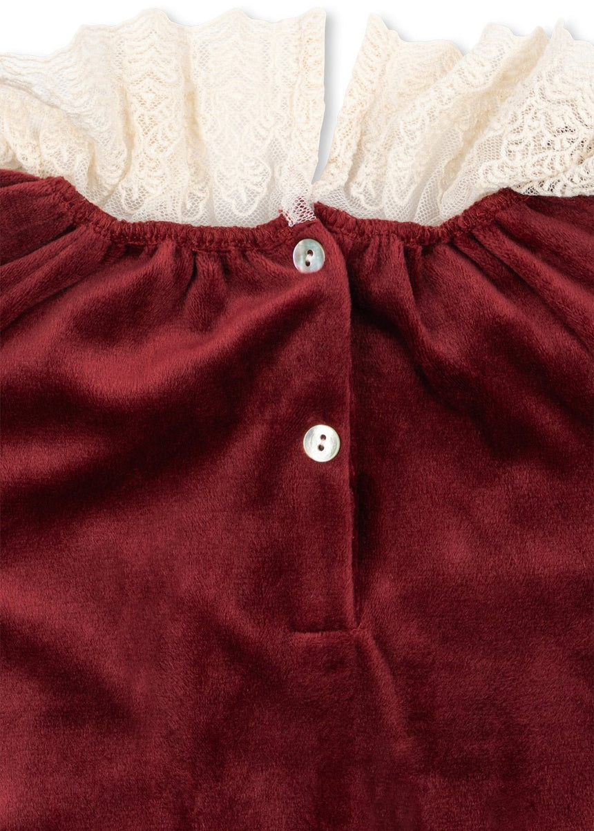 Konges Slojd Venola Romper - Red Dahlia - Princess and the Pea Boutique