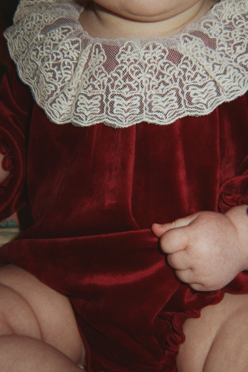 Konges Slojd Venola Romper - Red Dahlia - Princess and the Pea Boutique